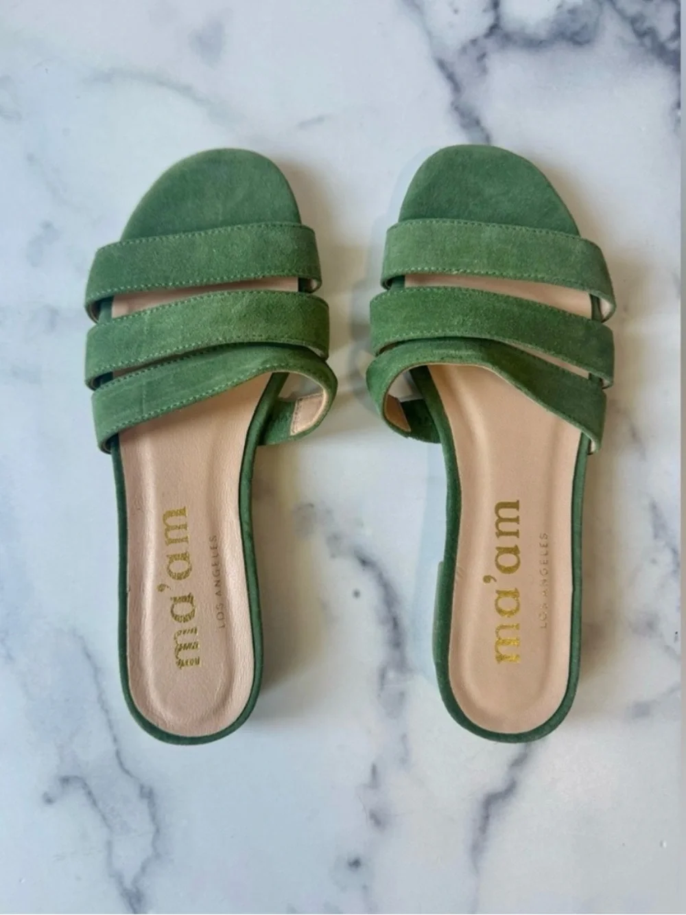 Ma’am Green Suede CJ Sandals Women’s Size 7.5